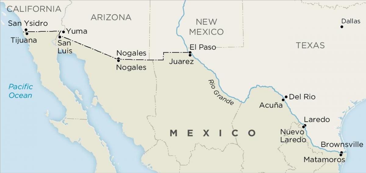ABD ve Meksika sınır göster