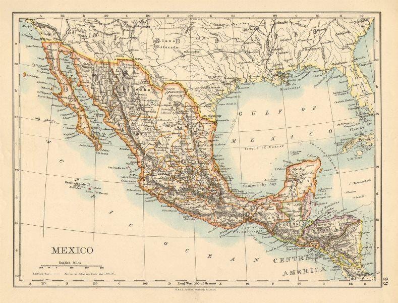 eski harita Mexico