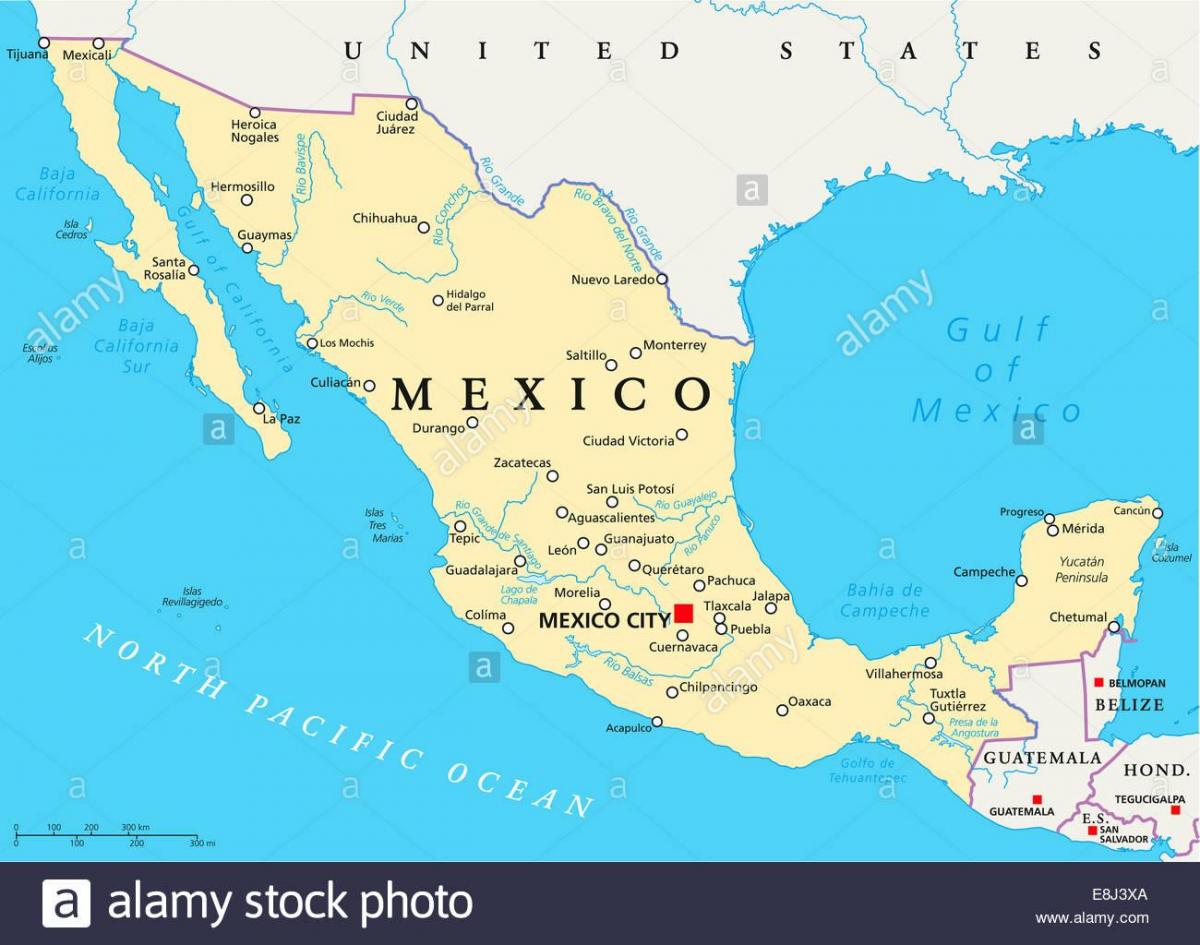 Meksika haritası şehirler