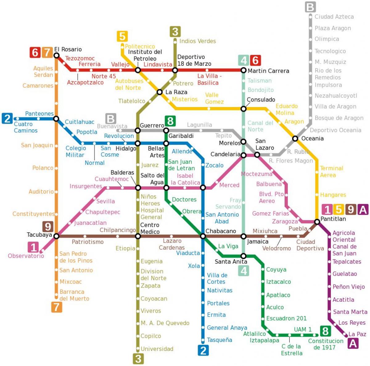 metro haritası Meksika