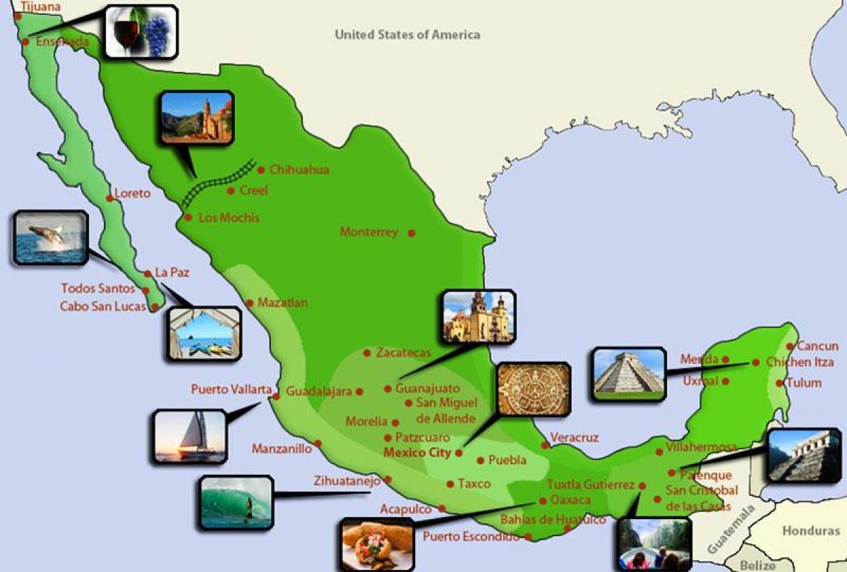 turistik harita Mexico