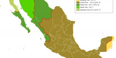 Saat dilimi harita Mexico
