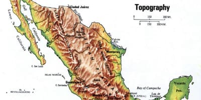 Meksika topografik harita